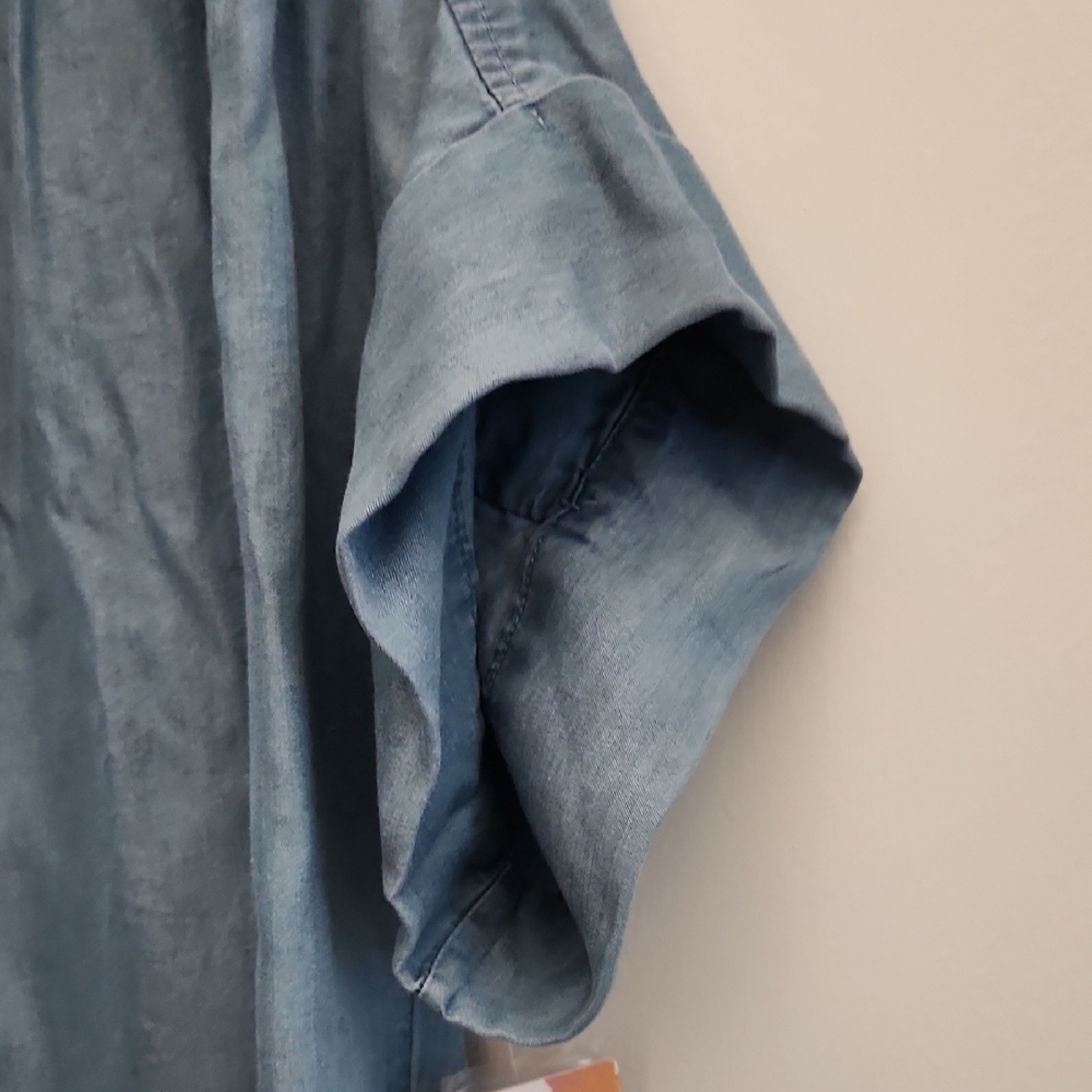 NWT Blue Casual Button Down Dress - Picture 3 of 6